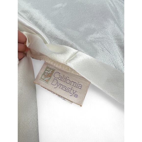 Vintage 80's M Long Nightgown With Matching Robe Satin Lace 2 Piece Set Womens - Picture 7 of 8